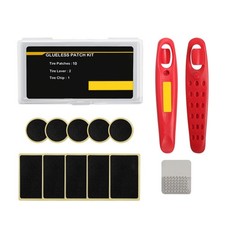 Bike Patch Kit for Standard Bicycle Inner Tubes with Anti Slip Tire Levers