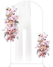 Putros Metal Arch Backdrop Stand 7.2FT White Wedding Backdrop Stand Square Arch