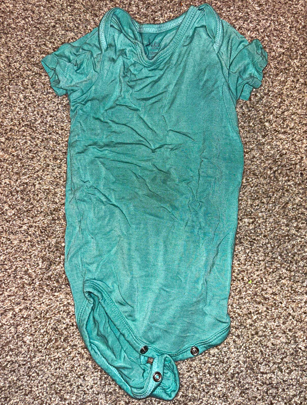 Kyte Green Solid Bamboo Short Sleeve Snap Bodysuit One-Piece 12-18M
