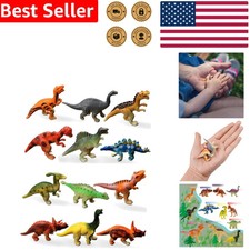 Educational Mini Dinosaur Figures - 12 Pack Dino Toys for Imaginative Play