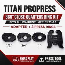 Titan 360° ProPress Ring Set 1/2" ,3/4" ,1" Fits Milwaukee M12 2473-20