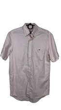 Lacoste Men  s Short Sleeve Shirt Pink Size 38 100 Cotton Button Down