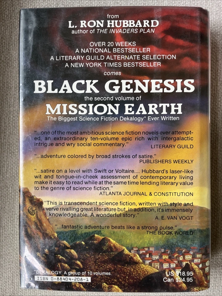 Mission Earth HCDJ Books L. Ron Hubbard Vol 2 3 Lot *1st Edition* Vintage - Image 3 of 4