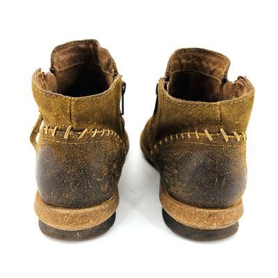 Womens 7 M Born Tavar Brown Leather Distressed Ankle Boots  display picture 1