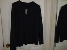 Men's Express Blue On Blue Fine Merino Wool Sweater Size XL New With Tags