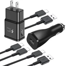OEM Samsung Galaxy S24 S23 S22 Ultra USB Fast Charger Wall Plug Car Adapter Cord