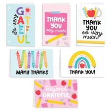 Teacher Thank You Cards with Envelopes -24 Teacher Appreciation Cards Bulk, C...