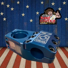Jacob Thiem's Signature Bare Knuckle BMX Stem Made USA CNC 6061 T6 NOWEAR BLUE