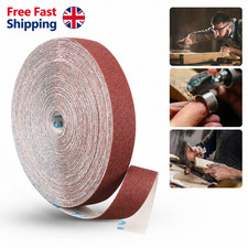 1inch 2M/5M Emery Cloth Roll Sandpaper Strip Wood Metal Car Sanding Polishing-UK