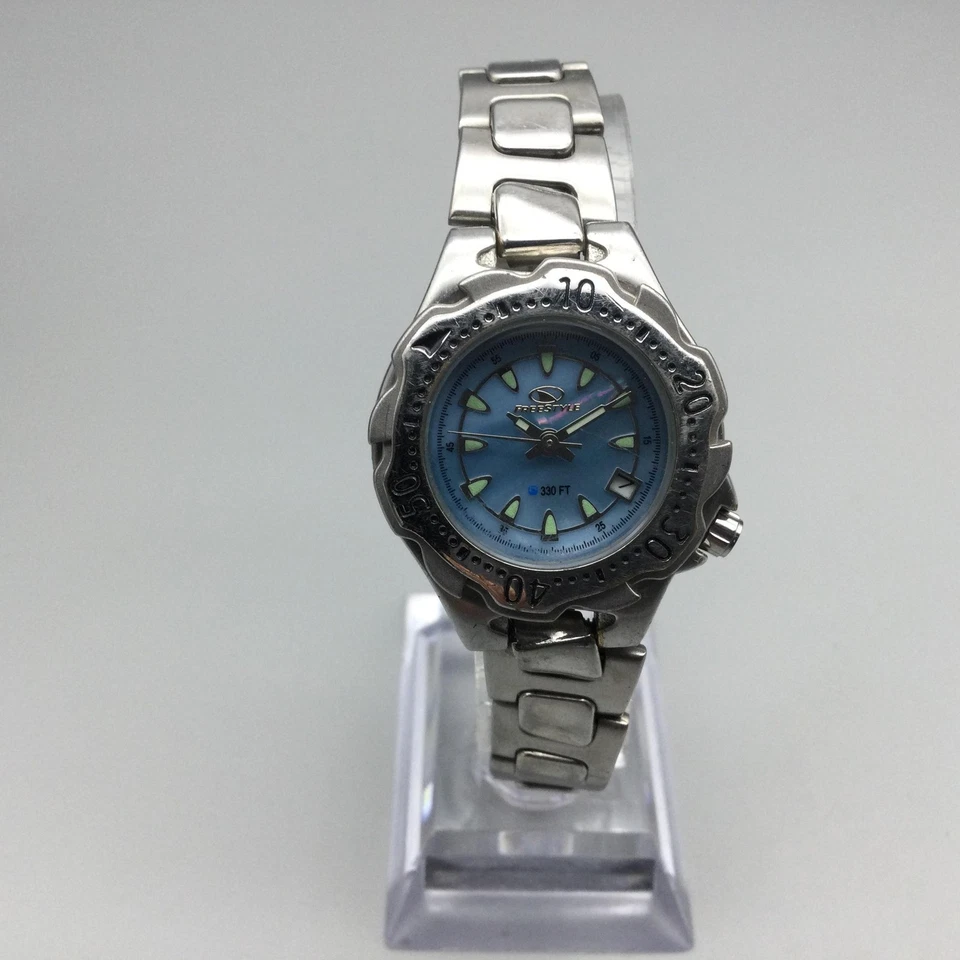 Часы женские Freestyle 28 мм синий циферблат MOP дайверские 300 футов нержавеющая сталь новый аккумулятор 7 дюймов - Изображение 2 из 4