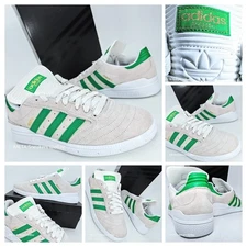 Adidas  US 11 Men's White/Green/Gold Retro Suede Skate Busenitz Pro - JH8133 NIB