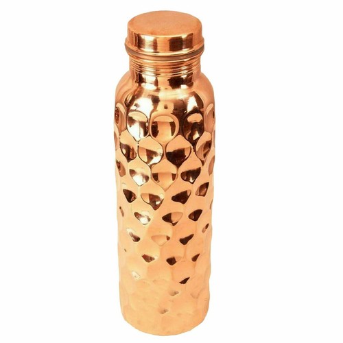 100%Pure Copper Water Bottle Diamond Cut Design Good Health Benefit 950ml 4Pcs - Picture 5 of 5