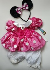 NEW Disney Store Baby Minnie Mouse Costume Pink Dress  Bloomers Ears 6-9 Months
