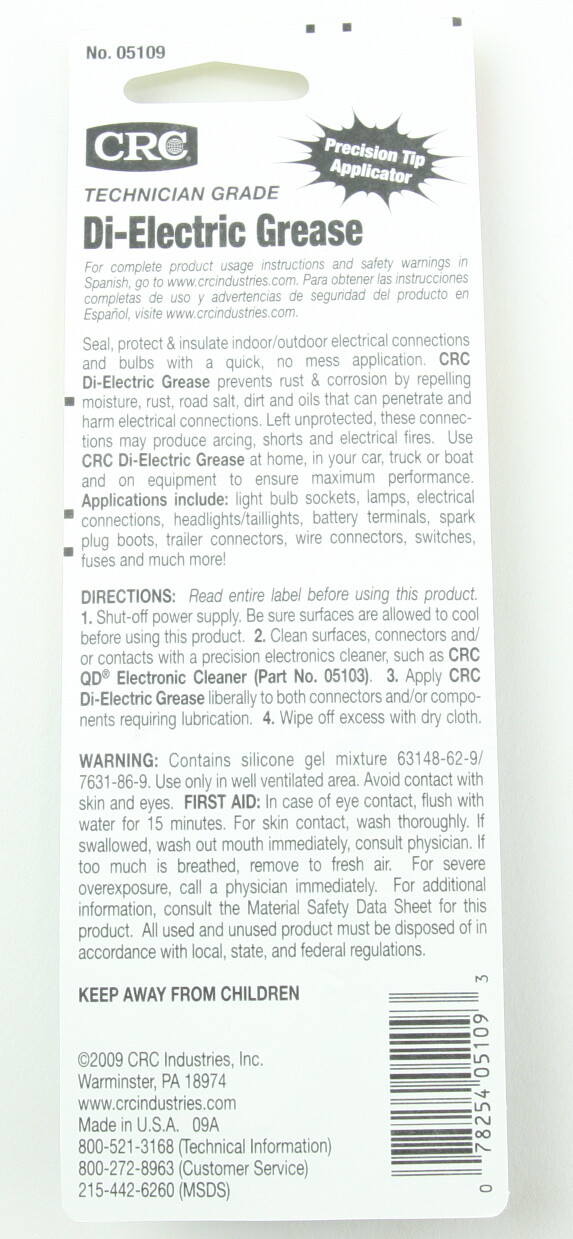 12 CRC 5109 Technician Grade Dielectric Grease .5oz Authorized