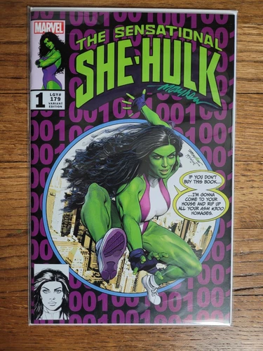 Sensational She-Hulk 1 Signed Mayhew Amazing Spiderman 300 Homage COA