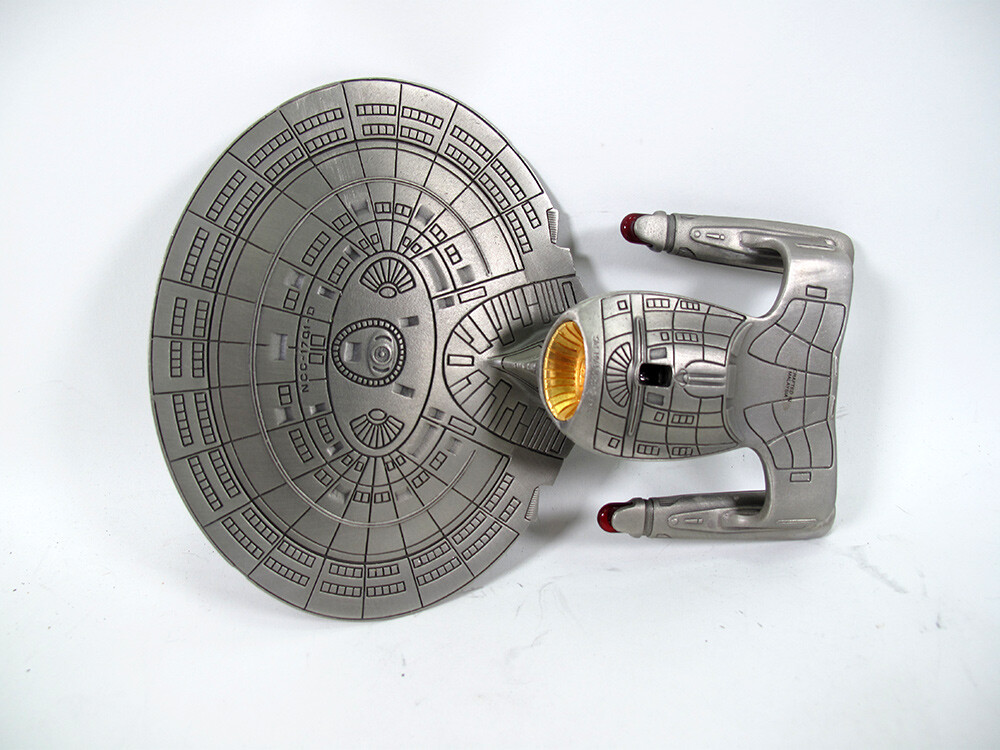 Star Trek Enterprise 1701-D Large Scale Pewter Replica Franklin