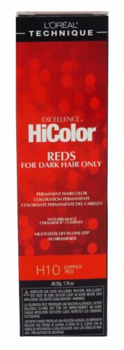 Tube Loreal Excellence Hicolor H10 cuivre rouge 1,74 once - pack de 2 - Photo 1/2
