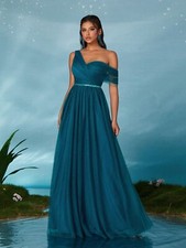 Damen Abend Party Hochzeit One Shoulder Cocktail Kleider Party Kleider