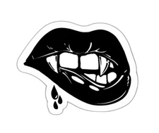 Vampire Lip Bite Sticker Decal