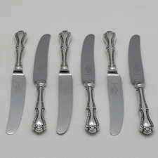 RUSSELL Design MAPPIN & WEBB Silver Service Cutlery Six Dessert Knives 21.4 cm