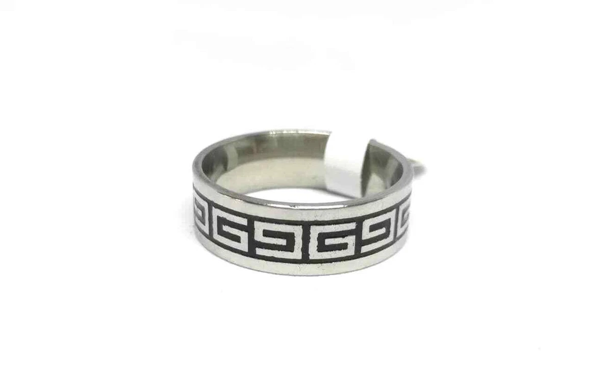 Anello Stainless Steel Unisex Simbolo GRECA Acciaio Spartan Greek