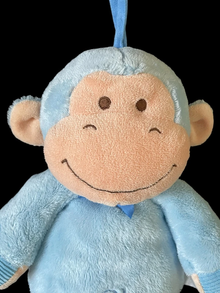 Prestigio Bebé Mono Azul Peluche Musical Cuna Tirar Juguete Peluche Lovey LEER Foto 2 de 4
