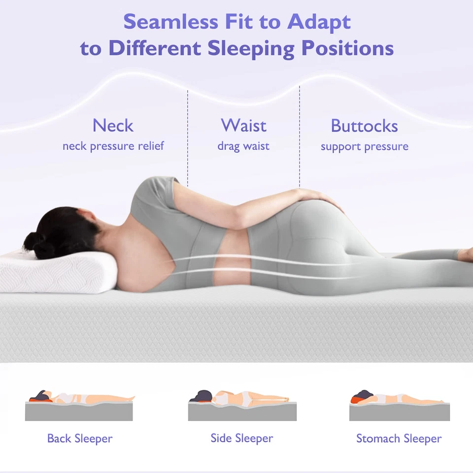 Colchón de espuma viscoelástica de gel medio firme para alivio de presión doble XL/California King Foto 4 de 4