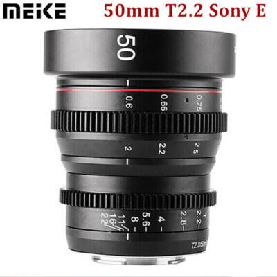 MEIKE 50mm T2.2 Manual Focus Cinema Lens Film for Sony E mount A6500 A7S A7SII