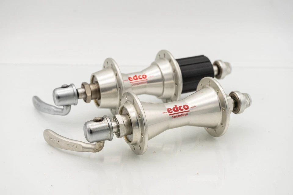 NOS EDCO COMPETITION SHIMANO 8 9 10 SPEED HUBS SET 18 24 HOLES ROAD BIKE VINTAGE - Immagine 2 di 4