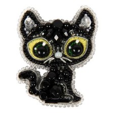 DIY Brooch making kit "Black cat" 1.8"x2.2"