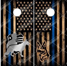 Police K9 Thin Blue Line Cornhole Wrap Bag Toss Skin Decal Sticker Wraps