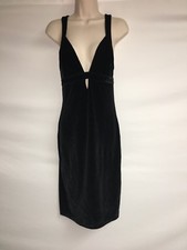 Express Dress Womens Size 4 Black Velour Sexy Plunge NWD