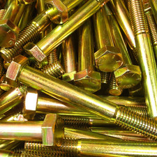 (10) 5/8"-11 X 5" Grade 8 Hex Head Cap Screw Bolt Yellow Zinc Plated Coarse