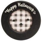 Happy Halloween Wood Plate with Spiders Farmhouse Primitive Decor 6 inch