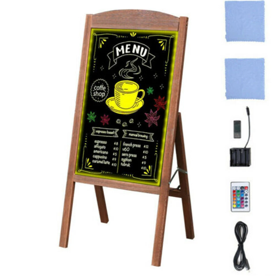 Marco de Madera Café Restaurante Bar Acera Pizarra Caballete Menú Boda Letrero Tablero Foto 3 de 4