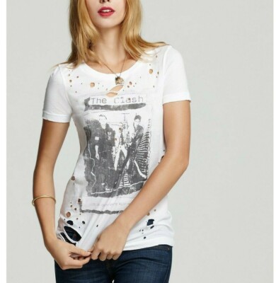 The Clash ''White Riot'' destroyed t-shirt by Chaser Brand Punk Rock 80's Band Tee