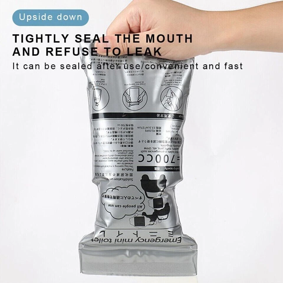 100 Disposable Emergency Pee Bag Urinal Bag Camping Traffic Jam Pee 700CC - image 4 of 4