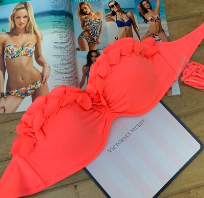 Victoria's Secret Push Up Ruffled Bandeau Bikini Top  36B US