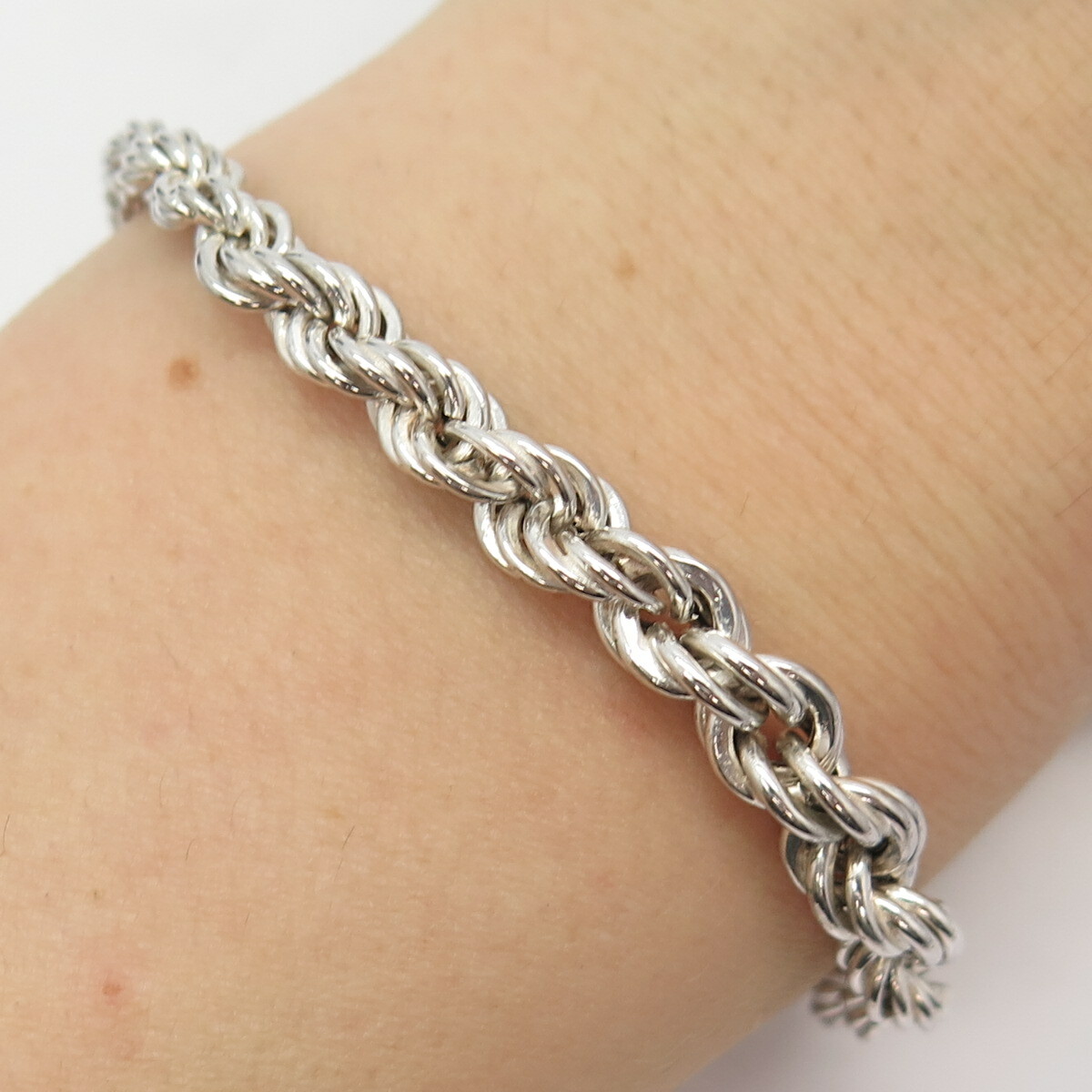 アクセサリー Italy vintage twist rope bracelet 925 925 Sterling Silver Vintage Italy Twisted Rope Link Bracelet