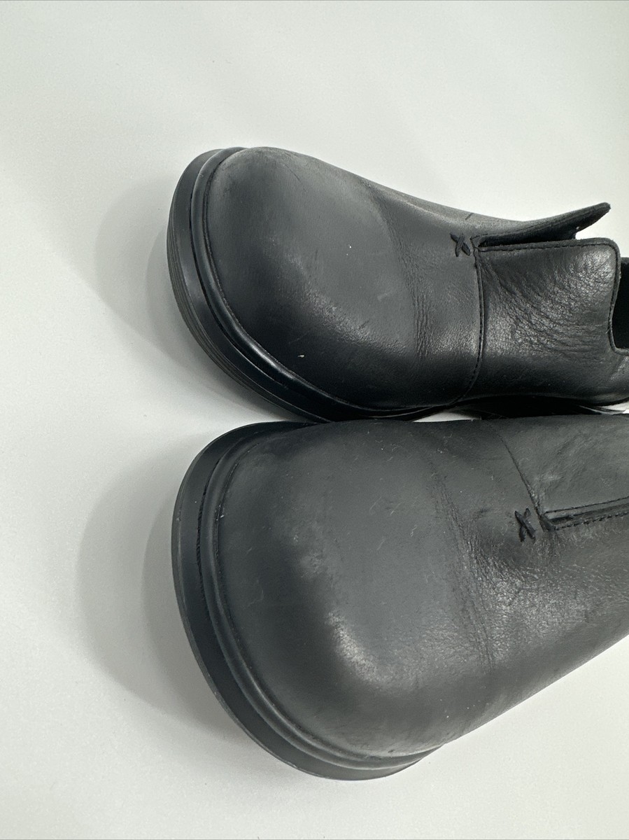ドクターマーチン CORDELIA Dr Martens Black Cordelia Slip On Leather Heel Sz 10 Chunky