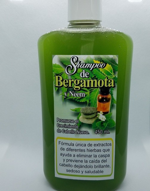mexican BERGAMOTA & herbals ORGANIC shampoo HAIR GROWTH CAIDA CABELLO