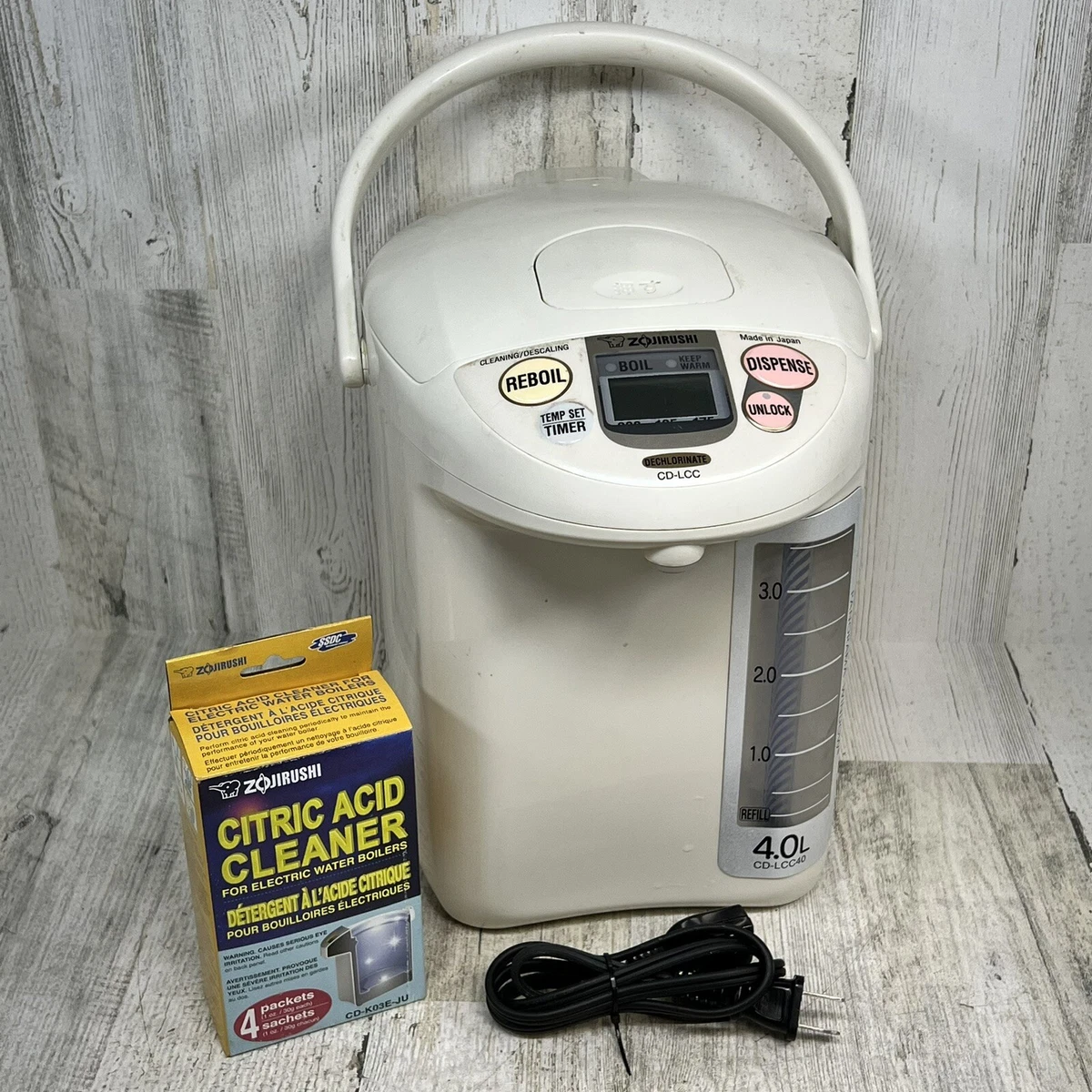 ZOJIRUSHI 4.0 L Hot Water Dispensing Pot Boiler CD-LCC40 CD-LCC Made in  Japan | eBay