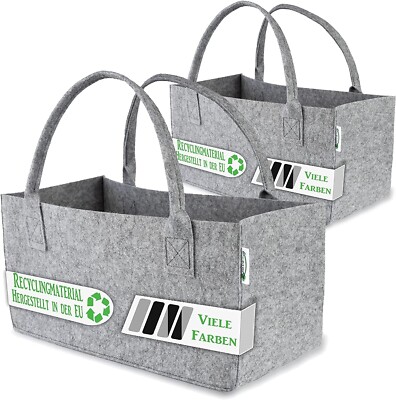 2x Filztasche Kaminholz Tasche für Holz Zeitungs Korb Shopper