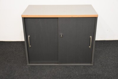 Gesika Sideboard 2 OH, Anthrazit, Abdeckplatte Holz/grau in Marmoroptik,  gebrau