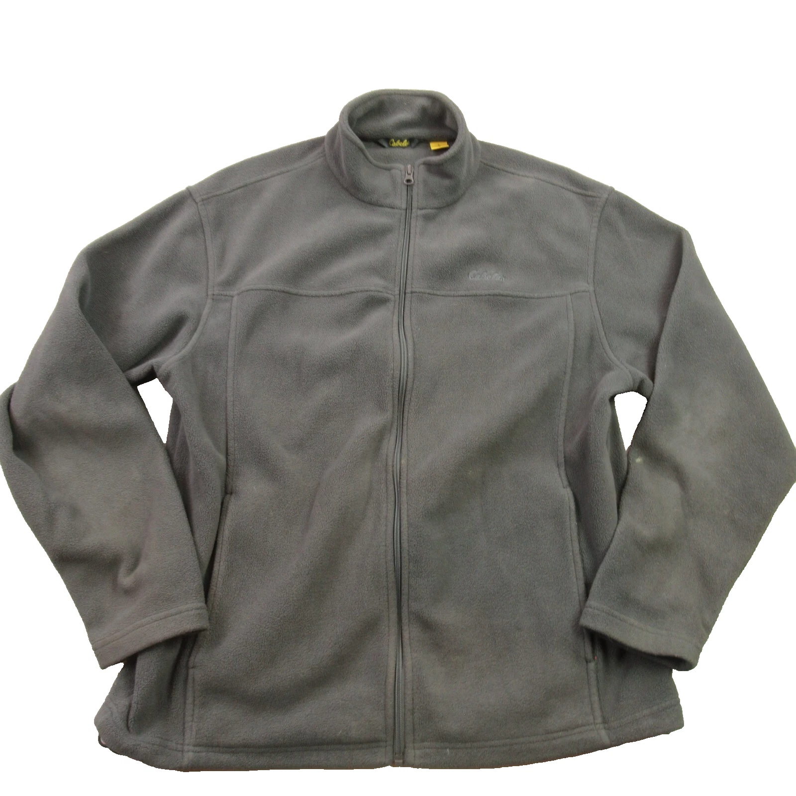 Cabelas Mens Jacket Large Long Sleeve Full Zip Gray Casual Lightweight