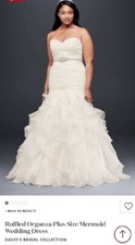 Ruffled Organza Plus Sized Wedding Dress