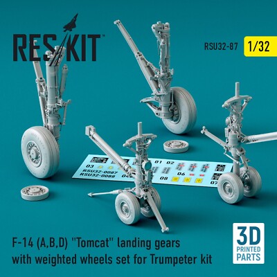 RSU32-0087 1:32 F-14 A,B,D Tomcat Landing gears Weighted Wheels for Trumpeter