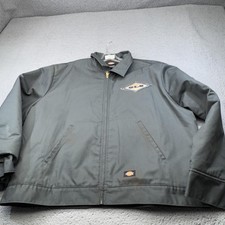 Dickies Jacket Mens 2XL Gray Insulated Work Bomber GLS Logo Twill Workwear