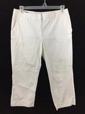 Lands End pants size 12 cropped 4 pockets 24" inseam white cotton