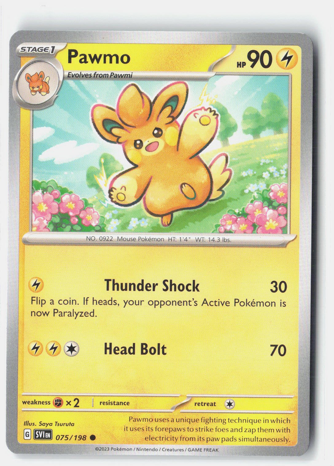 Pokemon TCG Card Pawmo SVI Common 075/198 NM
